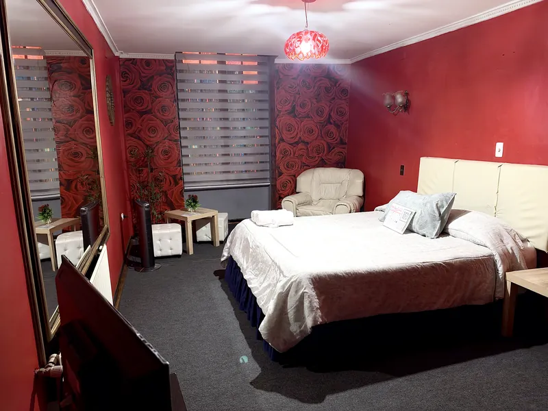Habitación con sillón de cuero